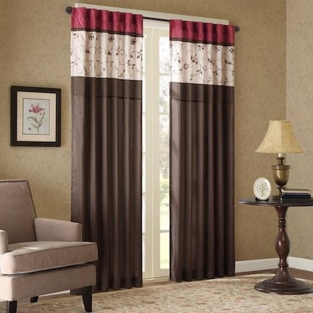Madison Park Madison Park MP40-1531 Madison Park Serene Window Curtain - Red MP40-1531